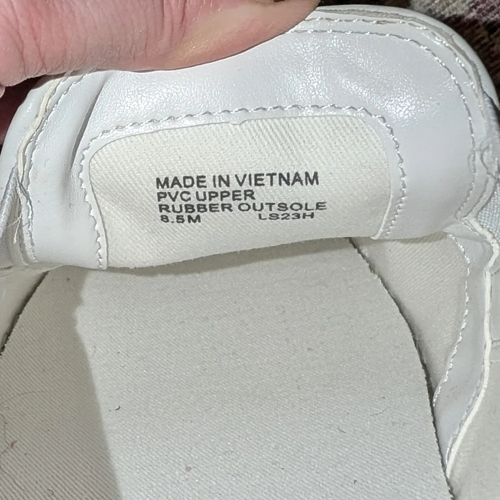 Michael Kors Teddi Sig Logo PVC Canvas Slip-on Sneakers sz 8.5 Grey on White - Picture 7 of 13